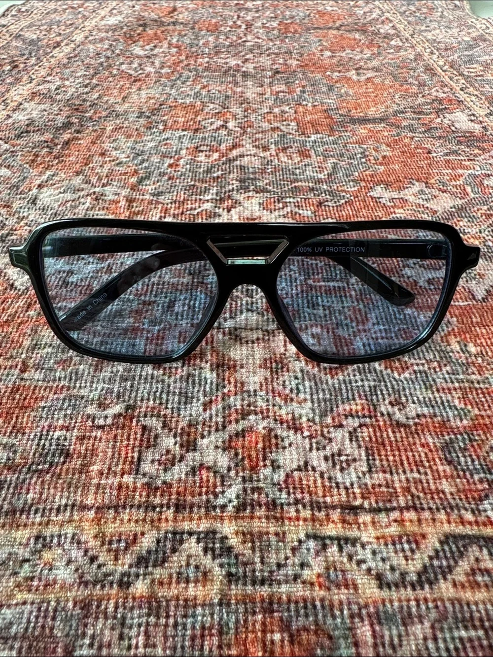 Black Sunglasses with Blue Tinted Lenses